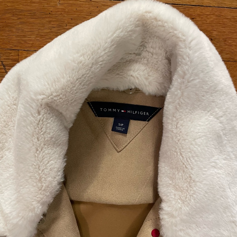 Tommy Hilfiger Suedef Fur Jacket Women’s Small Beige Vintage VTG - Picture 4 of 7